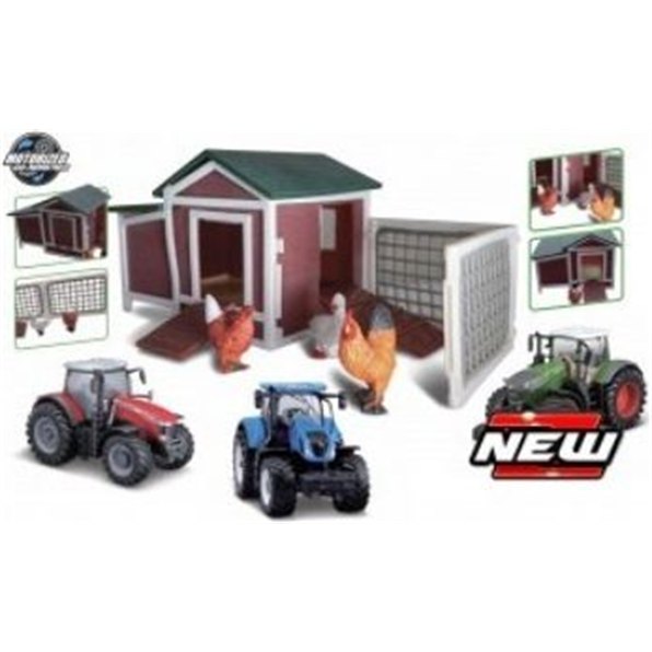 Farmland Playset Chicken Coop w/Fendt 1050 Tractor John Ayrey Die Casts
